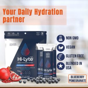 Hi-Lyte Pro Hydration Packets - 16 Individual Drink Packets | Blueberry Pomegranate | Flavored Electrolyte Packets | Sugar-Free, Zero Carb, Zero Calorie