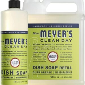 Mrs. Meyer's Dish Soap Variety, 1 Dish Soap, 1 Dish Soap Refill, Lemon Verbena, 1 CT