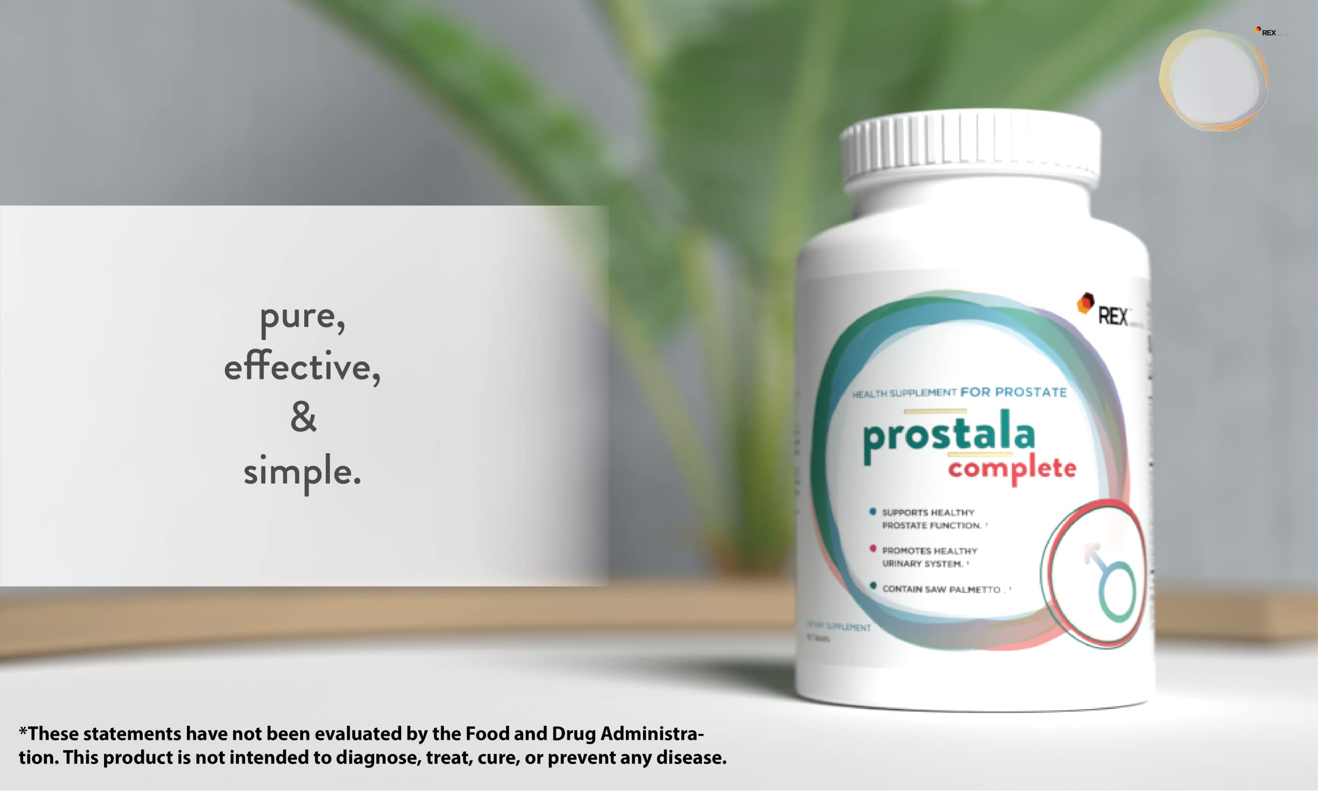 REX GENETICS Prostala Complete - Prostate Support for Men PER 3 Tablets 90 Counts | Saw palmetto extract | Lycopene | Pumpkin seed oil