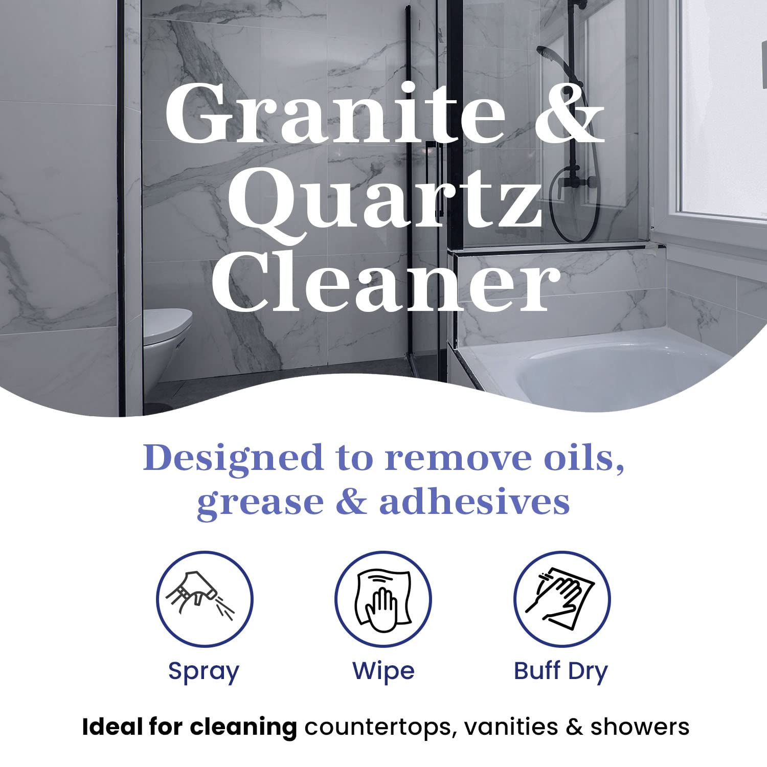 Marblelife Granite & Quartz Cleaner, Safe & Powerful Granite Countertop Cleaner, Oil & Wax Free Quartz Countertop, Effective Stone Care & Cleaning, 32oz Spray