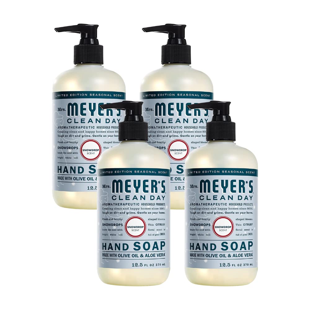 MRS. MEYER'S CLEAN DAY Liquid Hand Soap 4 Flavor Packs (SnowDrop)