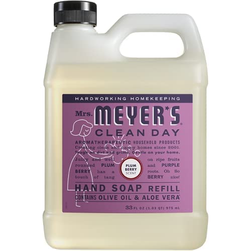 Mrs. Meyer's Liquid Hand Soap New Everyday 6 Scent Variety Pack Refills, 1 Rainwater, 1 Oat Blossom, 1 Plumberry, 1 basil, 1 lavender, 1 Lemon Verbena, 1 CT