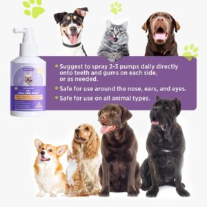 Oral Care Spray for Dogs and Cats, Anti Inflammatory Pet Breath Dental Care Spray, Dog Gingivitis Treatment, Fight Bad Breath Caused by Plaque and Gum Redness, Dog Tooth Brushing Kit, 5.1 Fl Oz