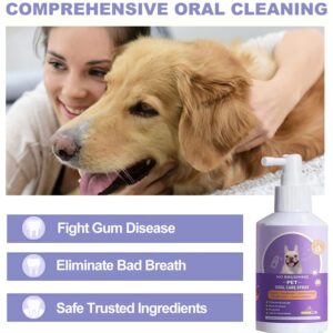 Pet Clean Teeth Spray, Teeth Cleaning Spray for Dogs & Cats, Targets Tartar & Plaque, Eliminate Bad Breath, Without Brushing