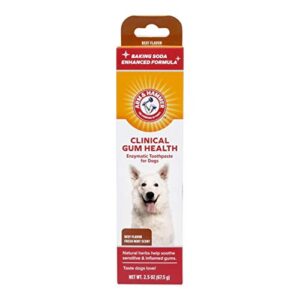 arm & hammer for pets clinical care dental gum health enzymatic toothpaste for dogs | soothes inflamed gums | dog toothpaste is safe for all dogs and puppies, beef flavor, 2.5 ounces