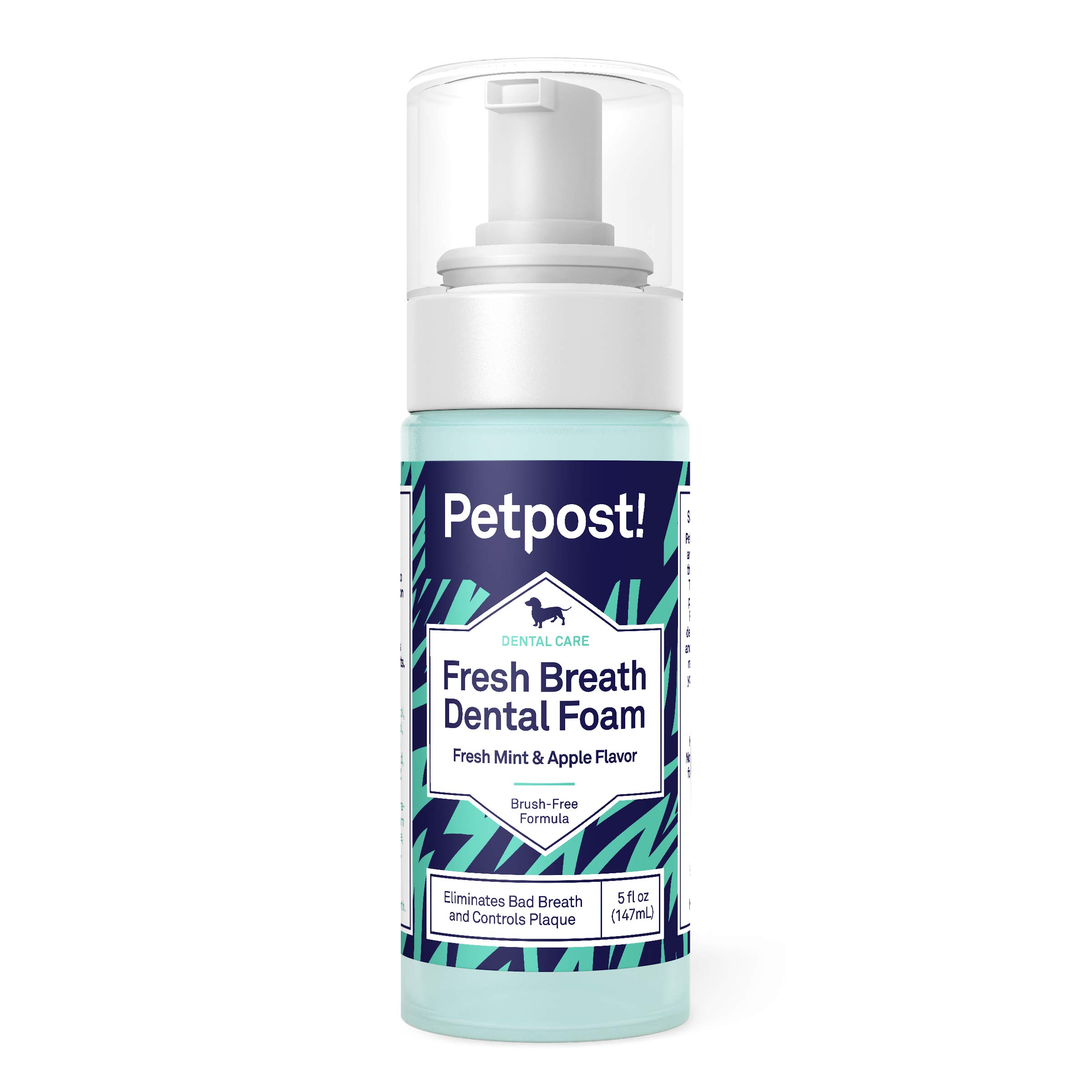 Petpost | Fresh Breath Foam for Dogs - Mint & Apple Flavored Dental Solution That Eliminates Bad Breath - Natural Tooth Cleaning Treatment 5 oz.