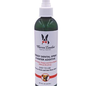 Warren London Doggy Dental- Dog Breath Freshener Spray & Pet Water Additive- Made in USA- 8oz