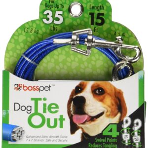 Boss Pet Products Tie Out Dog Medium 15 Foot Pdq