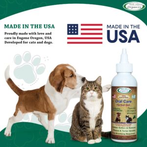 Mad About Organics Herbal Oral Care Gel - Cat and Dog breath freshener, Helps Remove Plaque and Tartar, No Brushing Required, Fast Acting, Promotes Healthy Teeth and Gums - 4oz