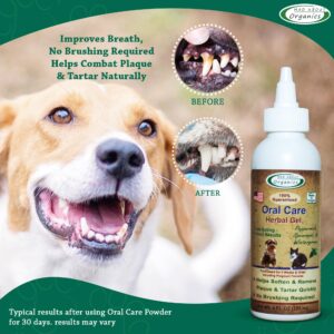 Mad About Organics Herbal Oral Care Gel - Cat and Dog breath freshener, Helps Remove Plaque and Tartar, No Brushing Required, Fast Acting, Promotes Healthy Teeth and Gums - 4oz