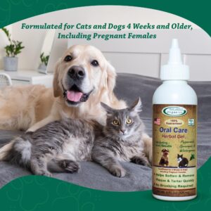 Mad About Organics Herbal Oral Care Gel - Cat and Dog breath freshener, Helps Remove Plaque and Tartar, No Brushing Required, Fast Acting, Promotes Healthy Teeth and Gums - 4oz