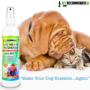 Vet Recommended - Dog Breath Freshener & Pet Dental Water Additive (8oz/240ml) All Natural - Perfect for Bad Dog Breath & Dog Teeth Spray. Spray in Mouth or Add to Pet's Drinking Water. USA Made.