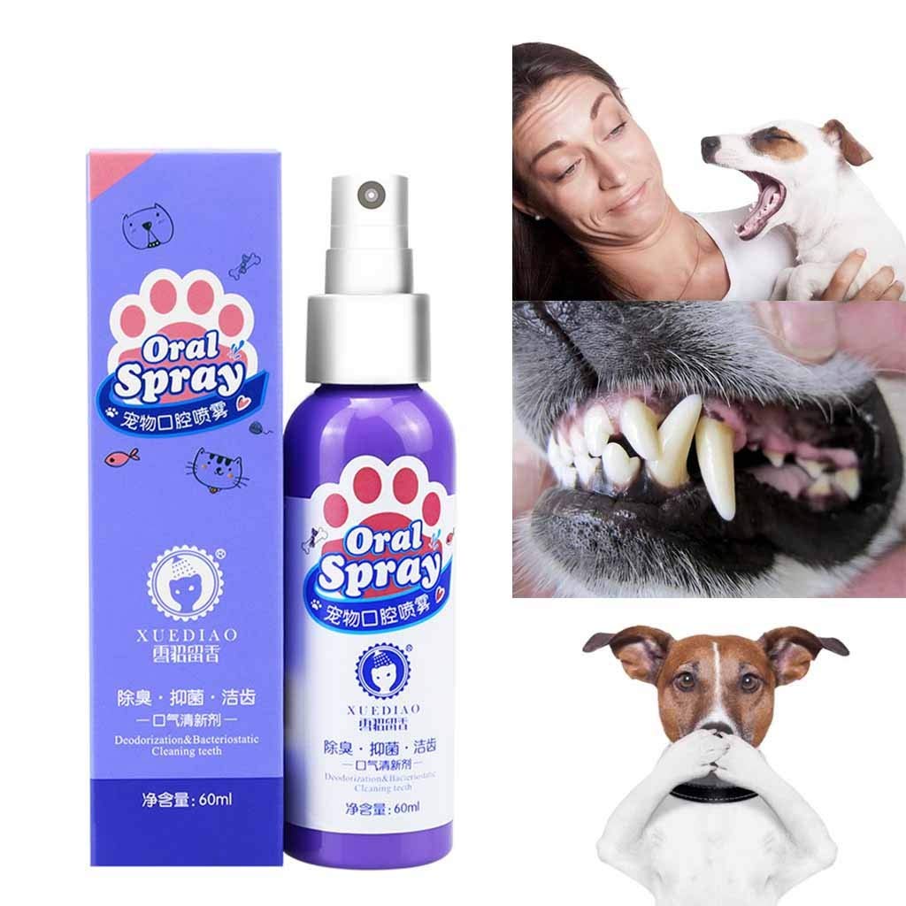 Cat & Dog Breath Freshener Spray, Pets Mouthwash for Dogs & Cats Teeth Cleaning, Breath Freshener Spray Bad Breath Treatment for Dogs & Cats Oral Care (1 Pack)