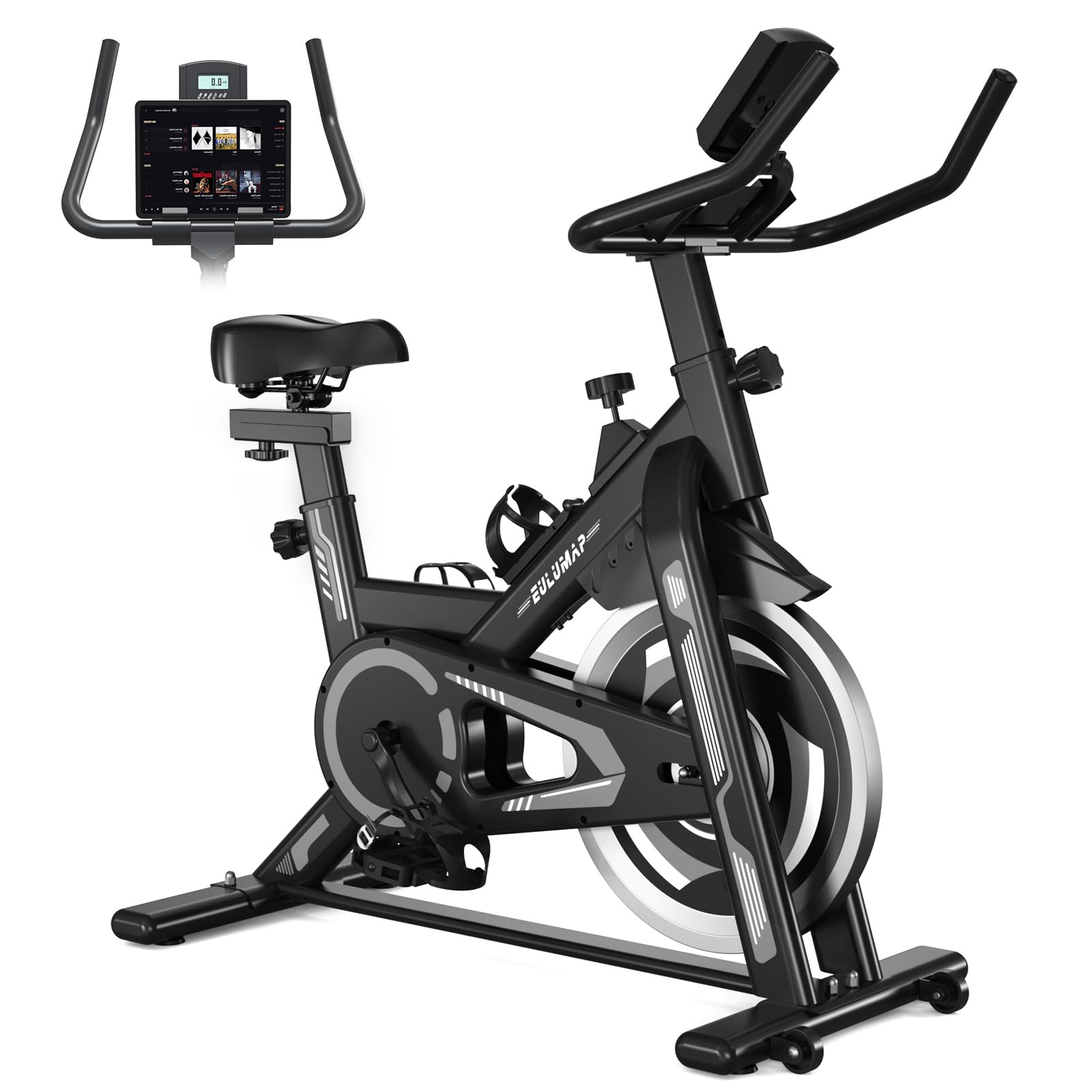 Exercise Bike-Indoor Cycling Bike Stationary for Home,Indoor bike With Comfortable Seat Cushion and Digital Display Home gym GreyBlack