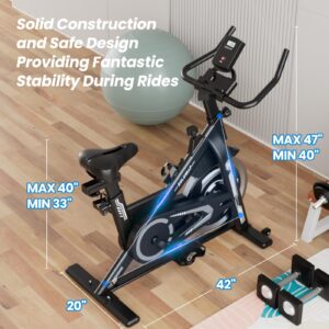 Exercise Bike-Indoor Cycling Bike Stationary for Home,Indoor bike With Comfortable Seat Cushion and Digital Display Home gym GreyBlack