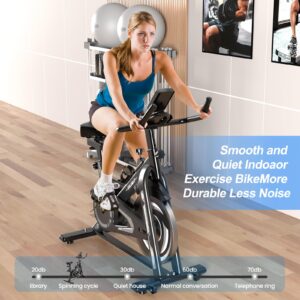 Exercise Bike-Indoor Cycling Bike Stationary for Home,Indoor bike With Comfortable Seat Cushion and Digital Display Home gym GreyBlack