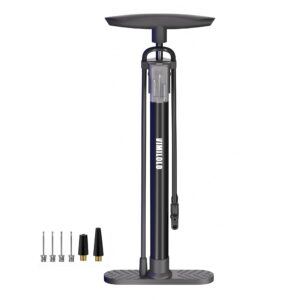 vimilolo bike floor pump,portable ball pump inflator bicycle floor pump with both presta and schrader bicycle pump valves bike pumps-160psi max