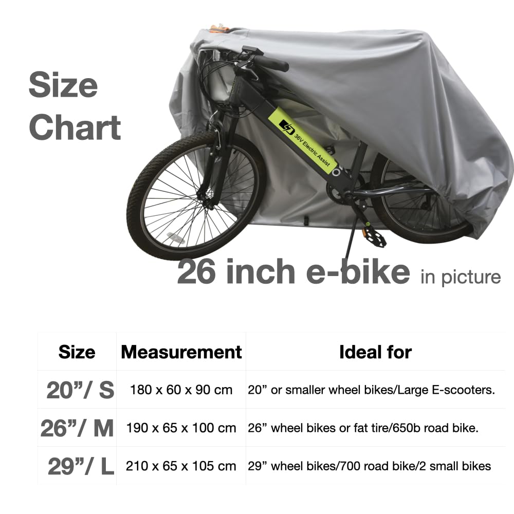 Urby Heavy Duty Bicycle Covers Outdoor Storage Waterproof And Heat Resistant. Ideal For Electric Bike As Ebike Battery Cover Or Rain Cover. Comes With Large Mesh Bag For Easy Traveling (29''/Large)