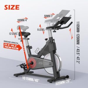 JOROTO Stationary Bikes for Home - Exercise Bike with Magnetic Resistance, Workout Bike Indoor Cycling Bikes with 11.8" Enlarged Tablet Bracket & RPM Display -2023 NEW VERSION