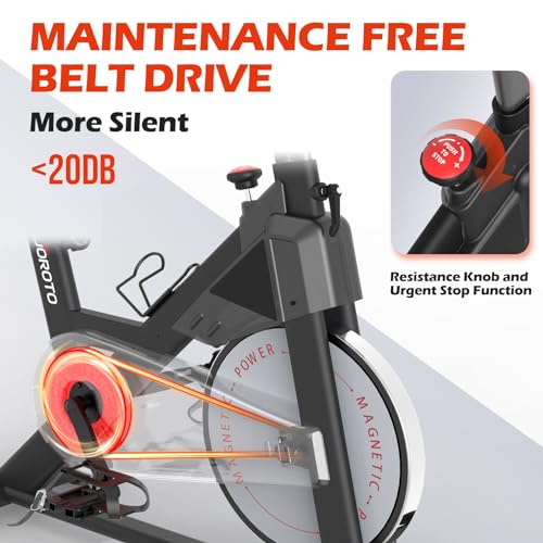 JOROTO Stationary Bikes for Home - Exercise Bike with Magnetic Resistance, Workout Bike Indoor Cycling Bikes with 11.8" Enlarged Tablet Bracket & RPM Display -2023 NEW VERSION