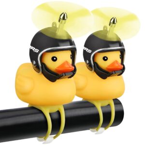 voro motors 2 pieces duck bike bells, rubber duck bicycle accessories, cute propeller handlebar bicycle horns for bike scooter motorcycles car sport outdoor