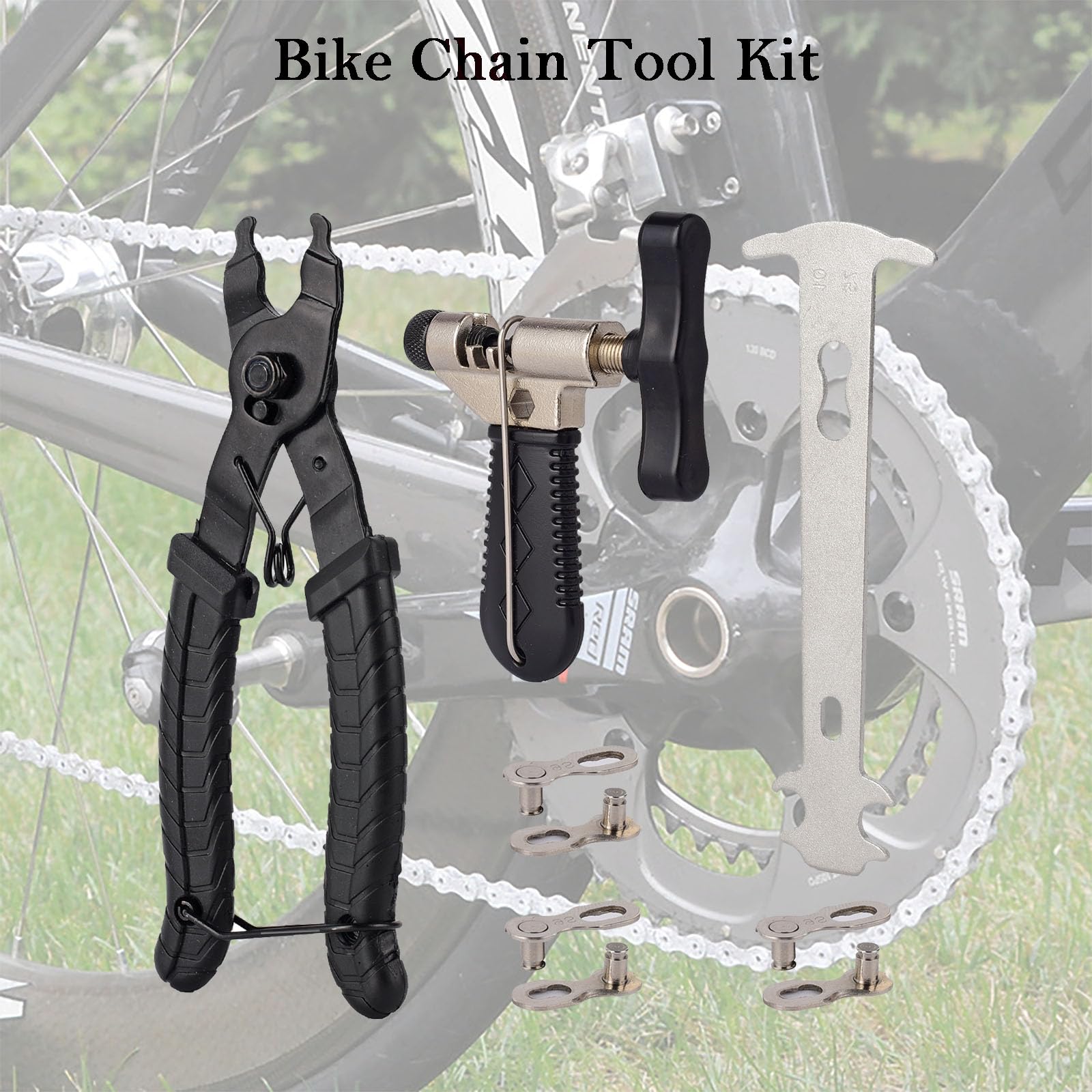 COTOUXKER Bike Chain Tool, Bicycle Chain Tool with Master Link Plier Chain Breaker and Chain Checker for Bike Chain link Removal Repair