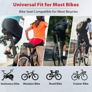 Oversized Bike Seat Compatible with Peloton Bike/Bike+, Extra Wide Comfort Bike Seat for Women & Men, Excercise Bike Seat Replacement for Road Bike, Spin bike, and Cruiser, Large Bike Seat/Saddle