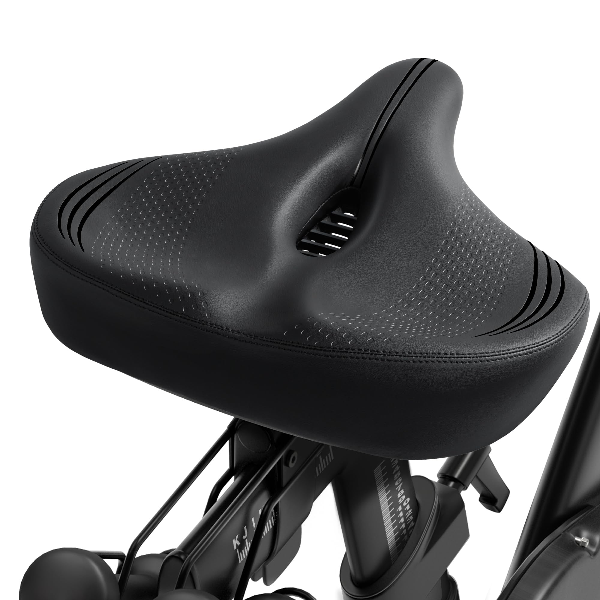 Oversized Bike Seat for Peloton Bike & Bike+, Comfort Seat Cushion Compatible with Peloton, Road or Exercise Bikes, Bicycle Wide Saddle Replacement for Men and Women, Black