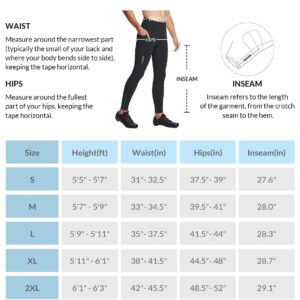 BALEAF Men's Thermal Cycling Pants, 4D Padded Winter Bike Tights Fleece Lined Bicyble Riding Leggings Black L