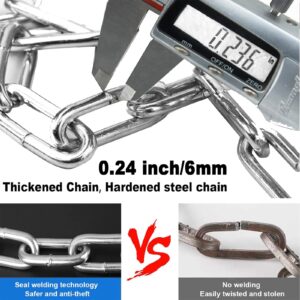 Bike Chain Lock, Heavy Duty Anti-Theft Bicycle Chain Lock, 2.72 Ft Security Bike Locks with 3 Keys, Waterproof Lock Chain for Bike, Bicycle, Scooter, Motorcycle, Door, Gate, Fence