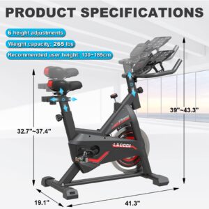 GOFLYSHINE Exercise Bikes Stationary, Indoor Cycling Bike for Home Cardio Gym,Workout Bike with Saddle Cover, pad Mount & LCD Monitor,Silent Belt Drive