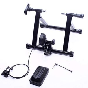 Signature Fitness Bike Trainer Stand Steel Bicycle Exercise Magnetic Stand with Front Wheel Riser Block, Black Classic