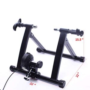 Signature Fitness Bike Trainer Stand Steel Bicycle Exercise Magnetic Stand with Front Wheel Riser Block, Black Classic