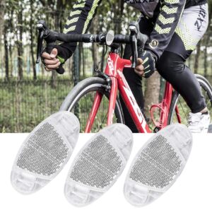 Bike Front and Rear Reflectors Kit, Bicycle Wheel Spoke Reflectors Kit, Bike Cycling Safety Warning Reflectors for Handlebar and Seatpost, Bike Road Safety Reflection Kit, Red and White/8 Pcs