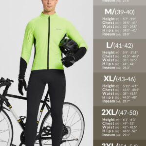 BALEAF Men's Winter Cycling Bib Pants 4D Padded Thermal Water Resistant Bike Tights Cold Weather Warm Pockets Black XL