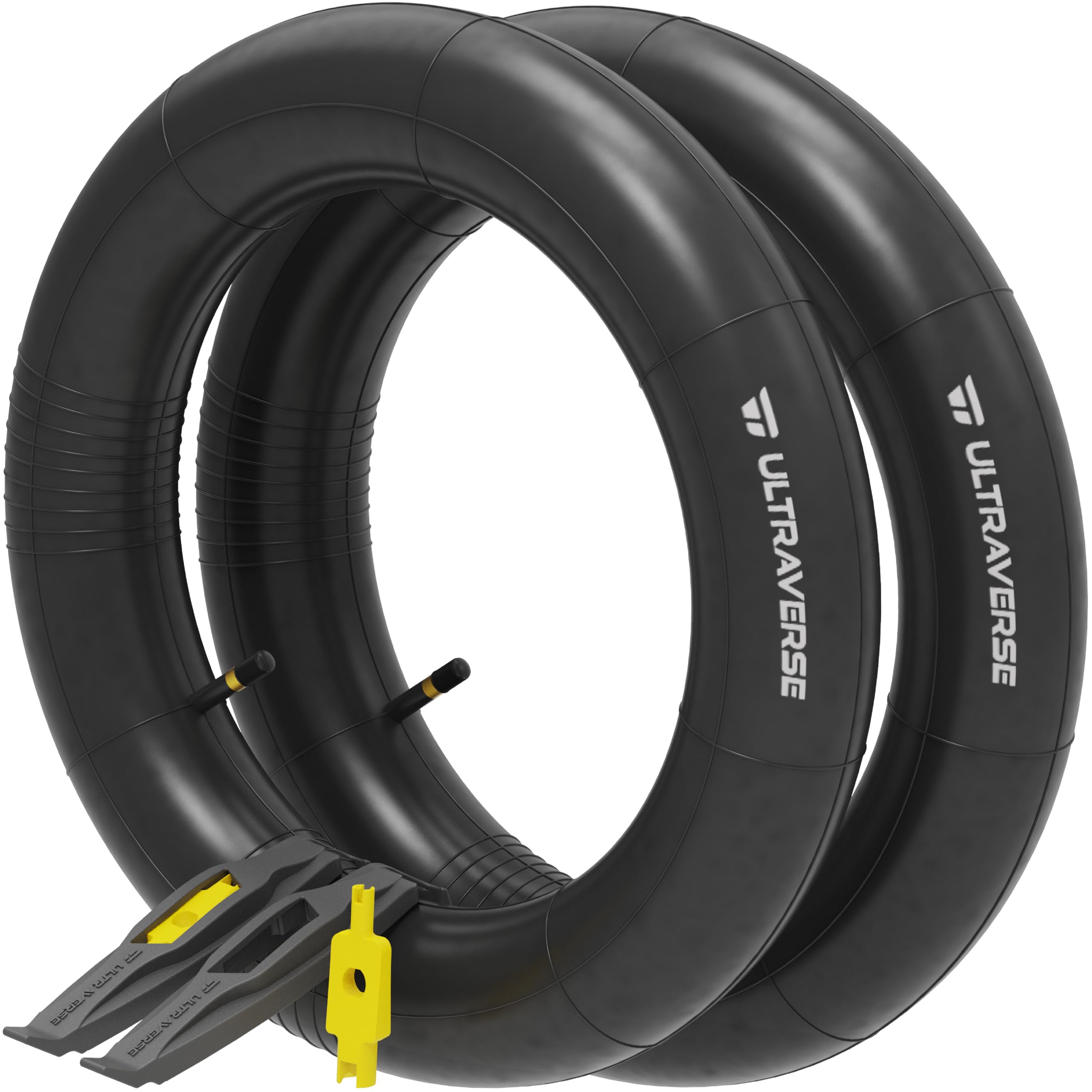 Ultraverse 26 x 4.0 Inner Tube set with Schrader Valve - Ideal for Mountain Bikes & E-Bikes with 26-Inch Fat Tires - Durable & Reliable Performance- 2 pack with tire levers