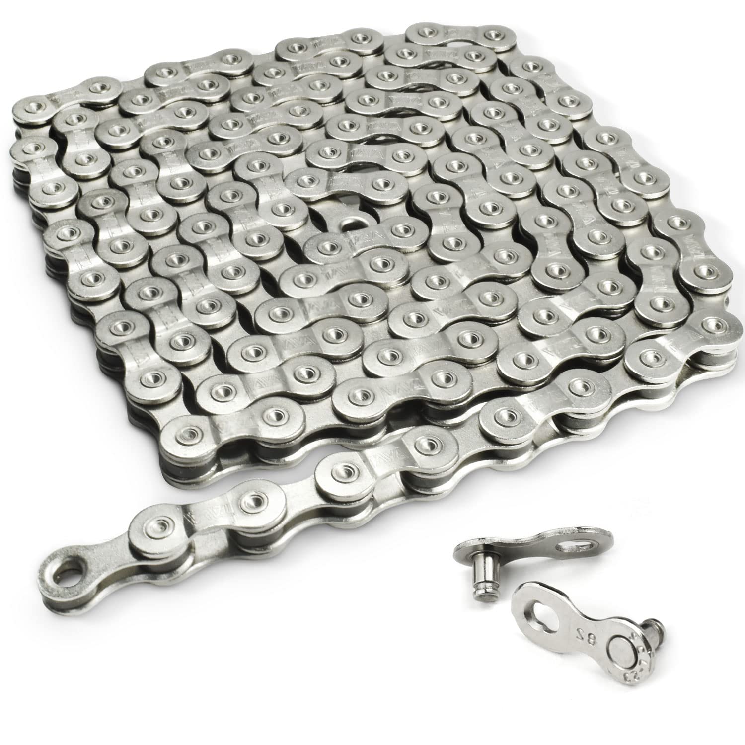 MARQUE 6/7/8 Speed Bike Chain - Bicycle Chain for Road & Mountain Bike, Quick Link Included for Easy Installation, 1/2 x 3/32 inch, 116 Links - MTB Chains Replacement (6/7/8 Speed Chain, 1 Set)