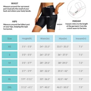 BALEAF Women's Cycling Shorts 4D Padded Bike Shorts Bicycle Biking Gear 7" Biker Shorts with Pockets UPF50+ Black L