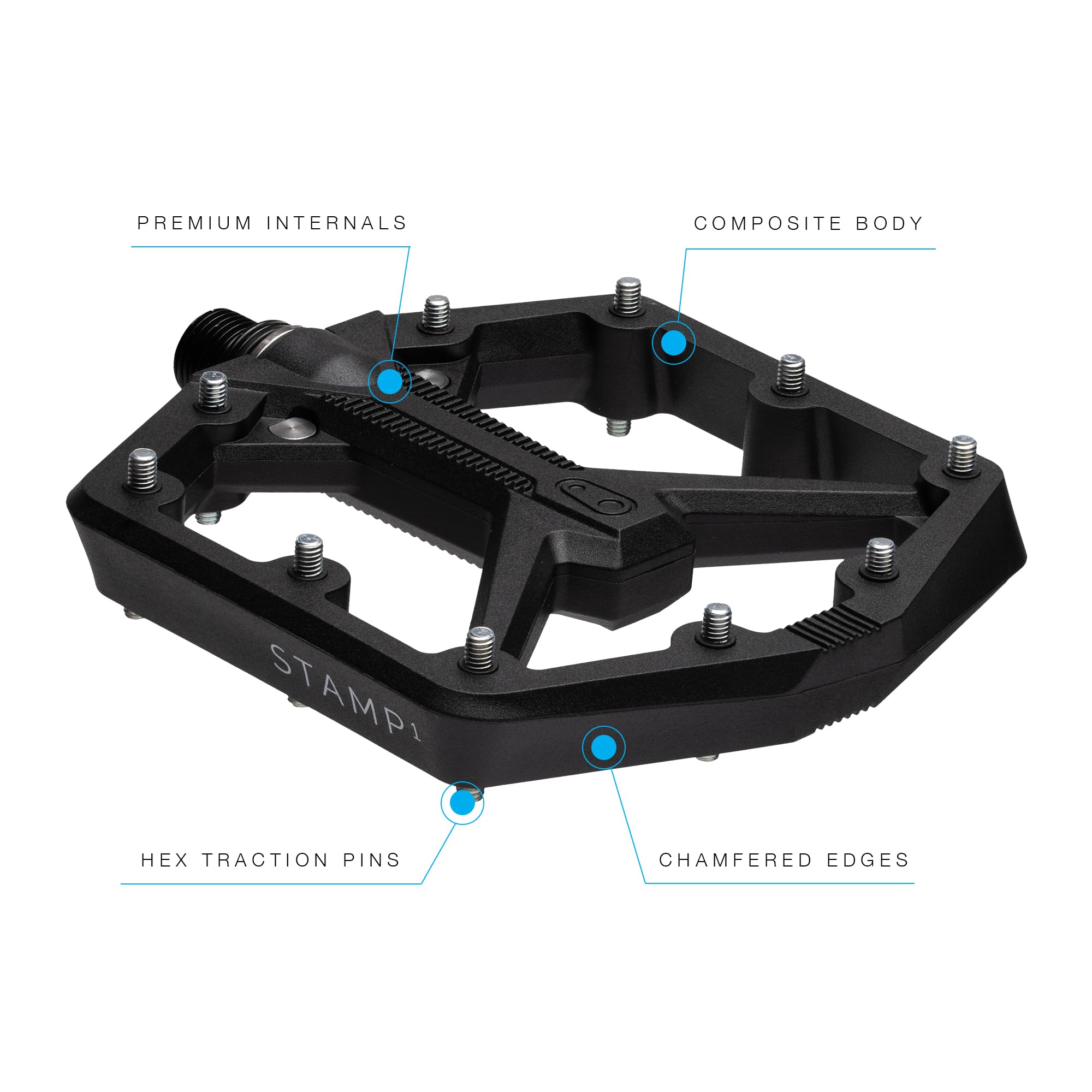 Crankbrothers MTB Pedals Stamp 1 Gen 2 Large Black