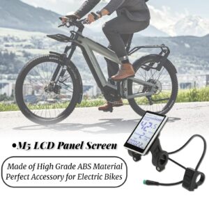 Ebike LCD Display, 24V 36V 48V 60V Universal, 5 Pin M5 Panel Meter Screen for 31.8mm/1.25in, 22.2mm/0.87in Handlebar for Electric Bikes