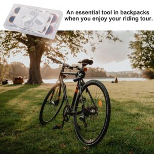 BOXOB Bike Tire Repair Kit, 30pcs Tire Patches Bicycle Tire Puncture Repair Kit with 6pc Glueless Puncture Patches & Metal Rasps Bike for Road Mountain Bike Tyre Motorcycle Tire Repair (Without Glue)