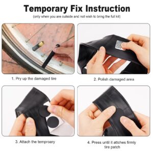 BOXOB Bike Tire Repair Kit, 30pcs Tire Patches Bicycle Tire Puncture Repair Kit with 6pc Glueless Puncture Patches & Metal Rasps Bike for Road Mountain Bike Tyre Motorcycle Tire Repair (Without Glue)