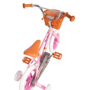 JOYSTAR 12 Inch Girls Bike with Training Wheels and Basket for 2 3 4 Years Old Kids Bikes for Toddler 3-5 Year Girls Pink