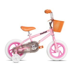 JOYSTAR 12 Inch Girls Bike with Training Wheels and Basket for 2 3 4 Years Old Kids Bikes for Toddler 3-5 Year Girls Pink