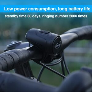 TWOOC 125dB Electric Bike Horn with Anti Theft Alarm, Small Loud Bike Bell, 1 Sound Modes, Waterproof Bicycle Horn Compatible for Mountain, Road Bike Cycling, Scooters and Adult's Bike