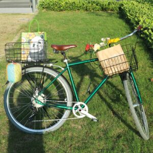 MAKELEN Folding Rear Bicycle Basket Steel Oversized Black