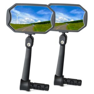 briskmore bar end bike mirrors, high–definition convex glass lens for e-bike handlebars, scratch resistant, safe rearview 1 pair bicycle mirror bt-015(right and left side)