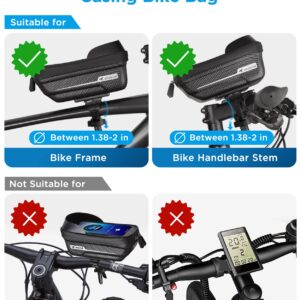 whale fall Newest Portable Bike Bag, Bike Phone Mount, Bike Accessories, Phone Holder for Bike, Sturdy/Waterproof, Germany Bayer 0.25mm TPU, 4” - 6.9” Cellphone, Black, X1 Pro