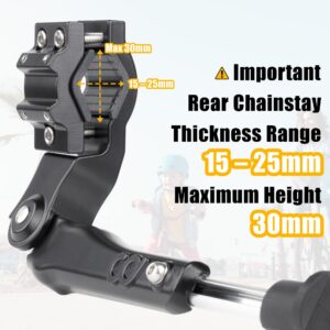 CyclingDeal Bicycle Kickstand for 16" to 20" Kids Bikes, Adjustable Rear Mount Type - Premium Quality Aluminium Alloy with New Clamp Design