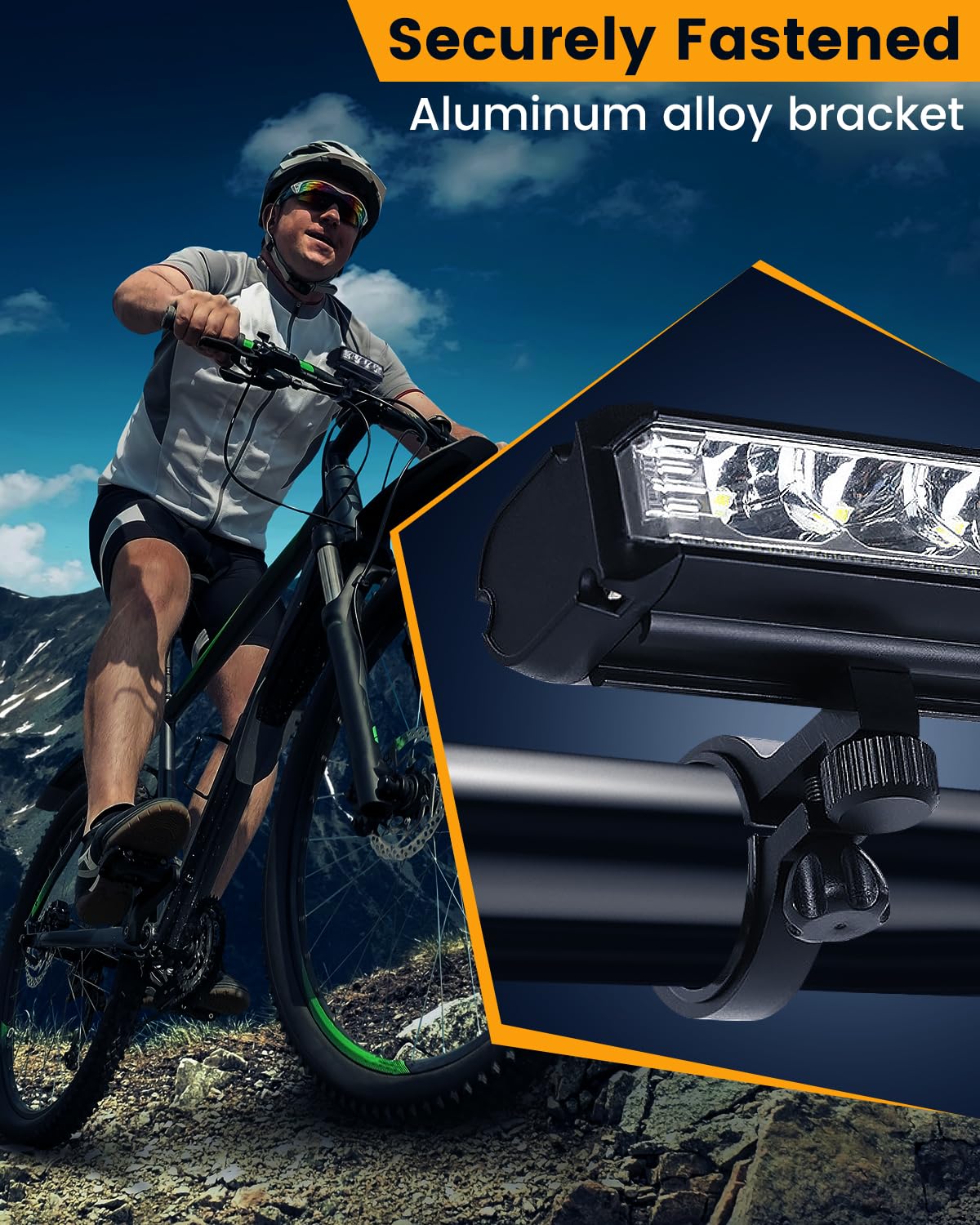 Bright Bike Light for Night Riding, 9000 Lumen Bicycle Light High Beam Low Beam, USB Rechargeable Bicycle Headlight Set, Waterproof Bike Headlight and Taillight for Adult Kid Mountain Road Commuter